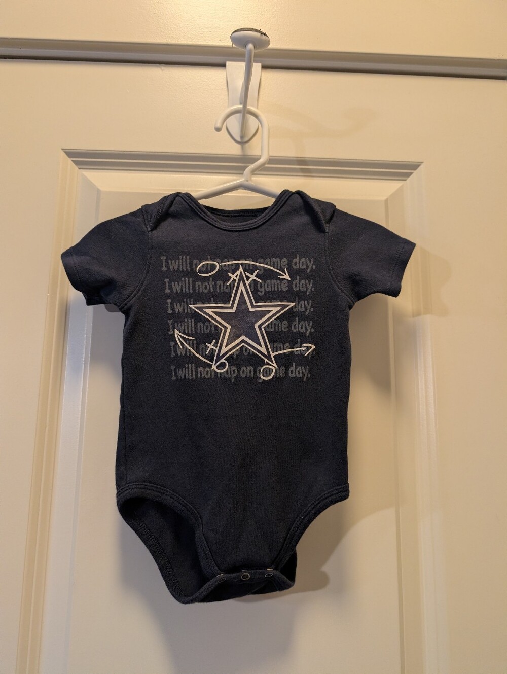 I Will Not Nap On Game Day Dallas Cowboys Baby Onesie
